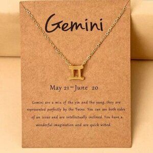 🎉 New Gemini Zodiac Gold Plated Necklace